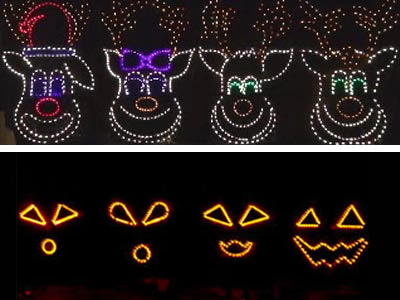 Animated Lighting's Singing Reindeer Faces 3